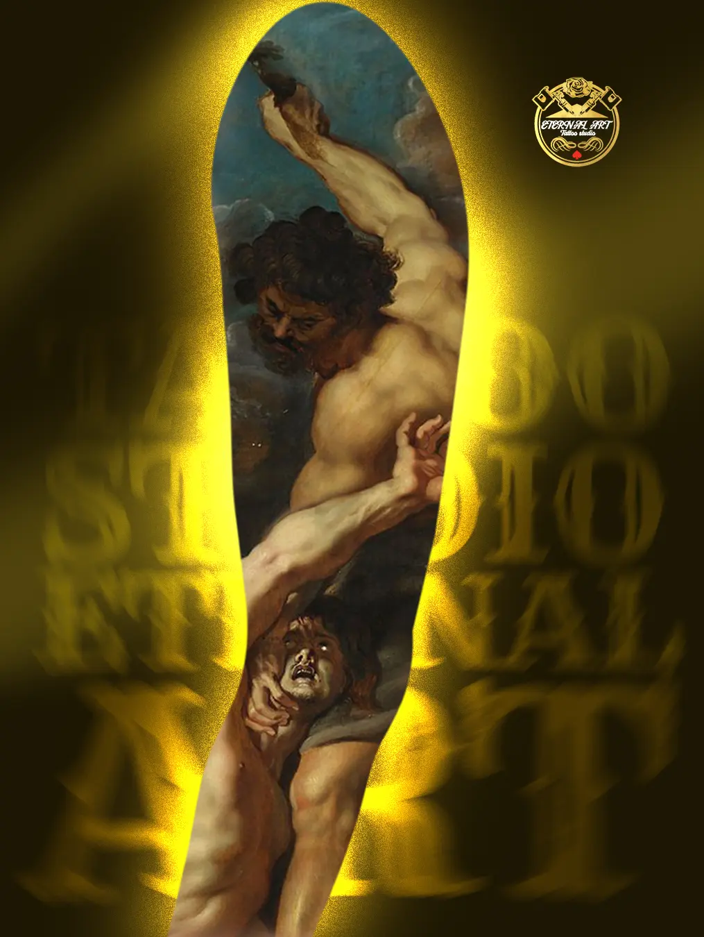 Tattoo skica Kain ubija Avelja - Originalni dizajn Eternal Art Lešnica